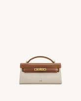 Noor Top Handle Bag - Brown Canvas