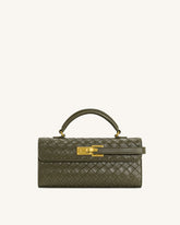 Keyla Weave Texture Top Handle Bag - Olive Green