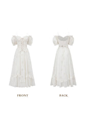"I Flipped" White Cottagecore Dress