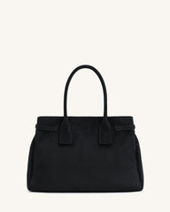 Miley Belt Embellished Tote Bag - Black
