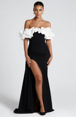 Elsie Maxi Dress - Black/White