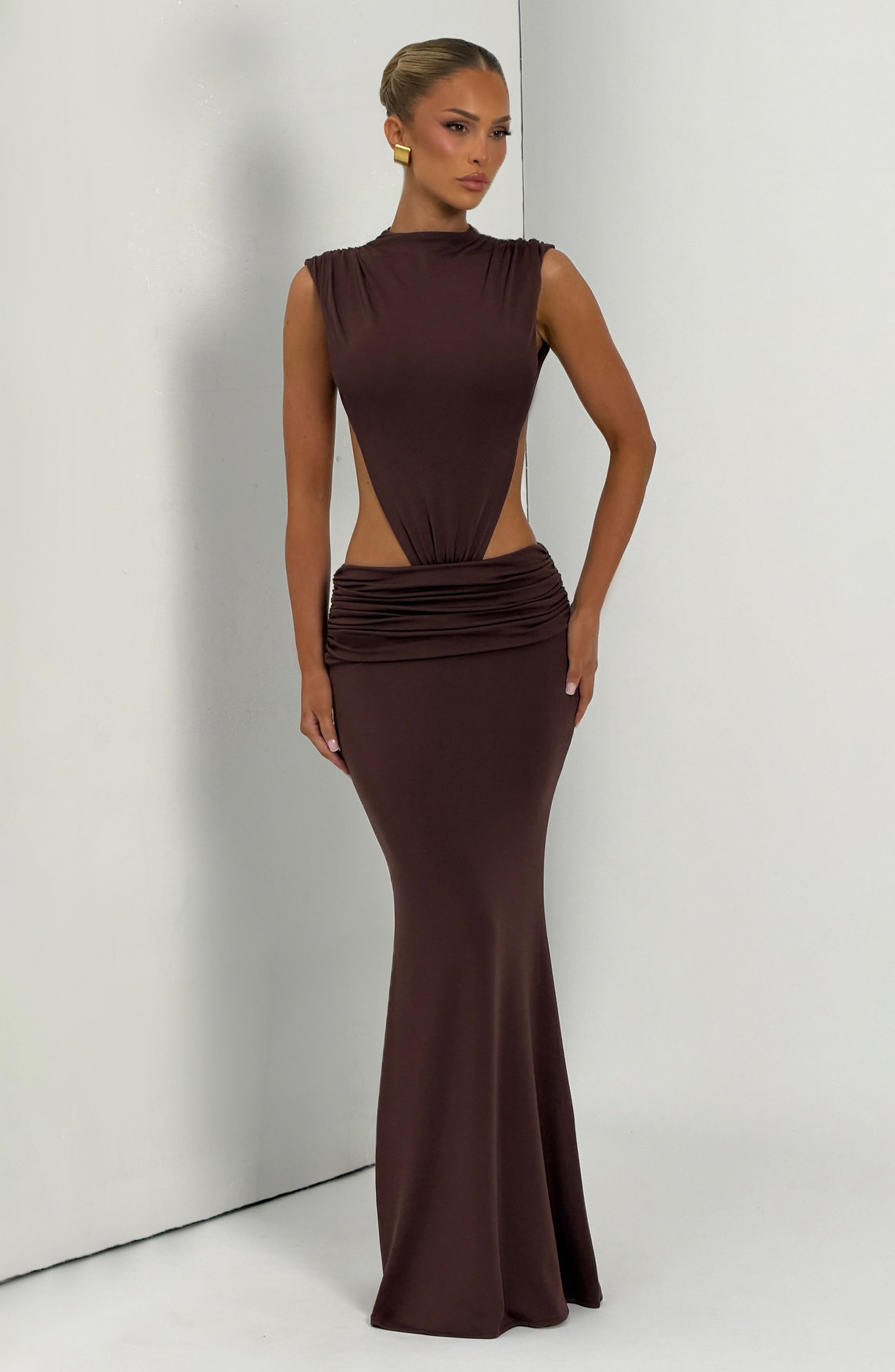 Fenella Maxi Dress - Plum Brown