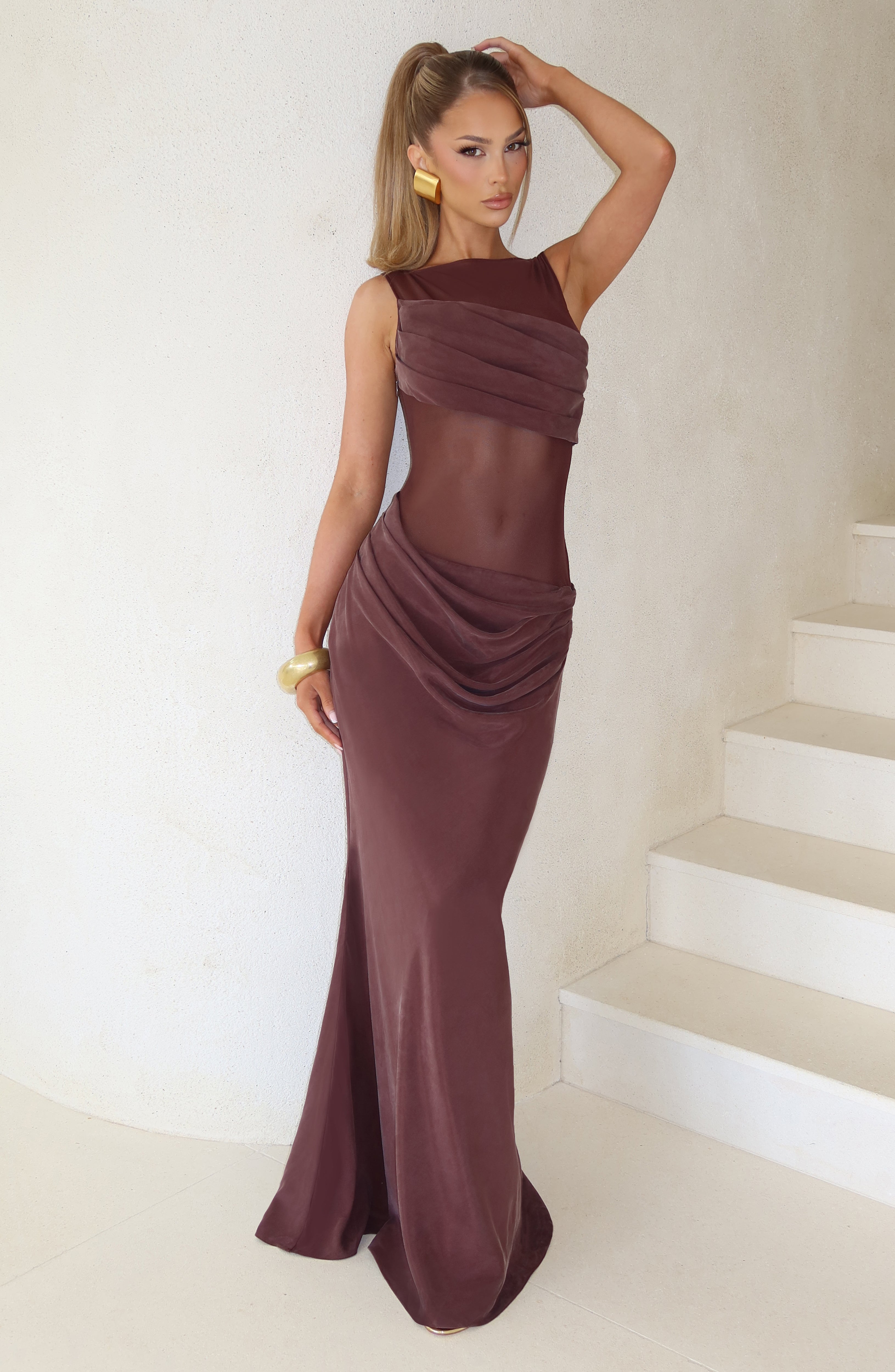 Gracelyn Maxi Dress - Plum Brown
