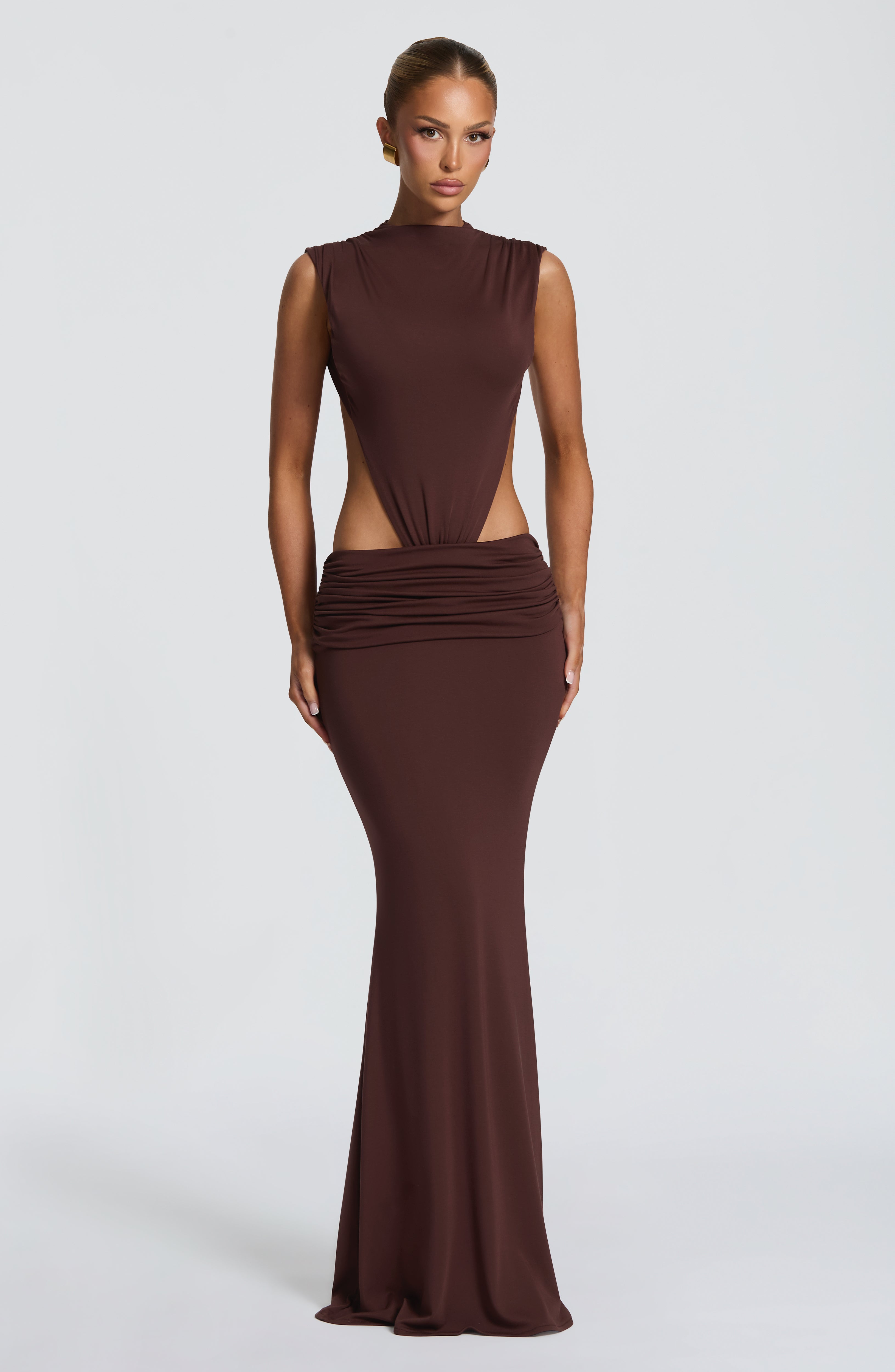 Fenella Maxi Dress - Plum Brown