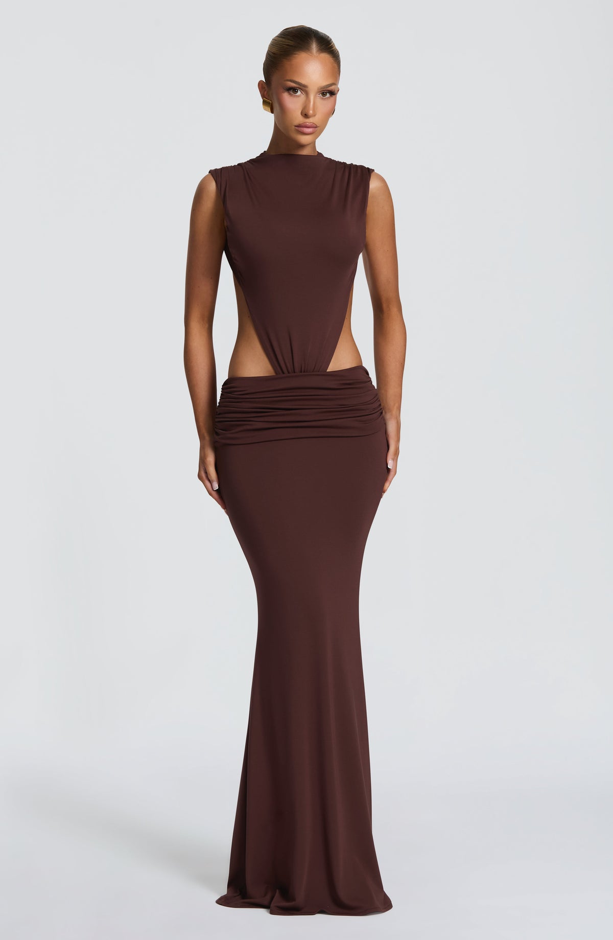 Fenella Maxi Dress - Plum Brown