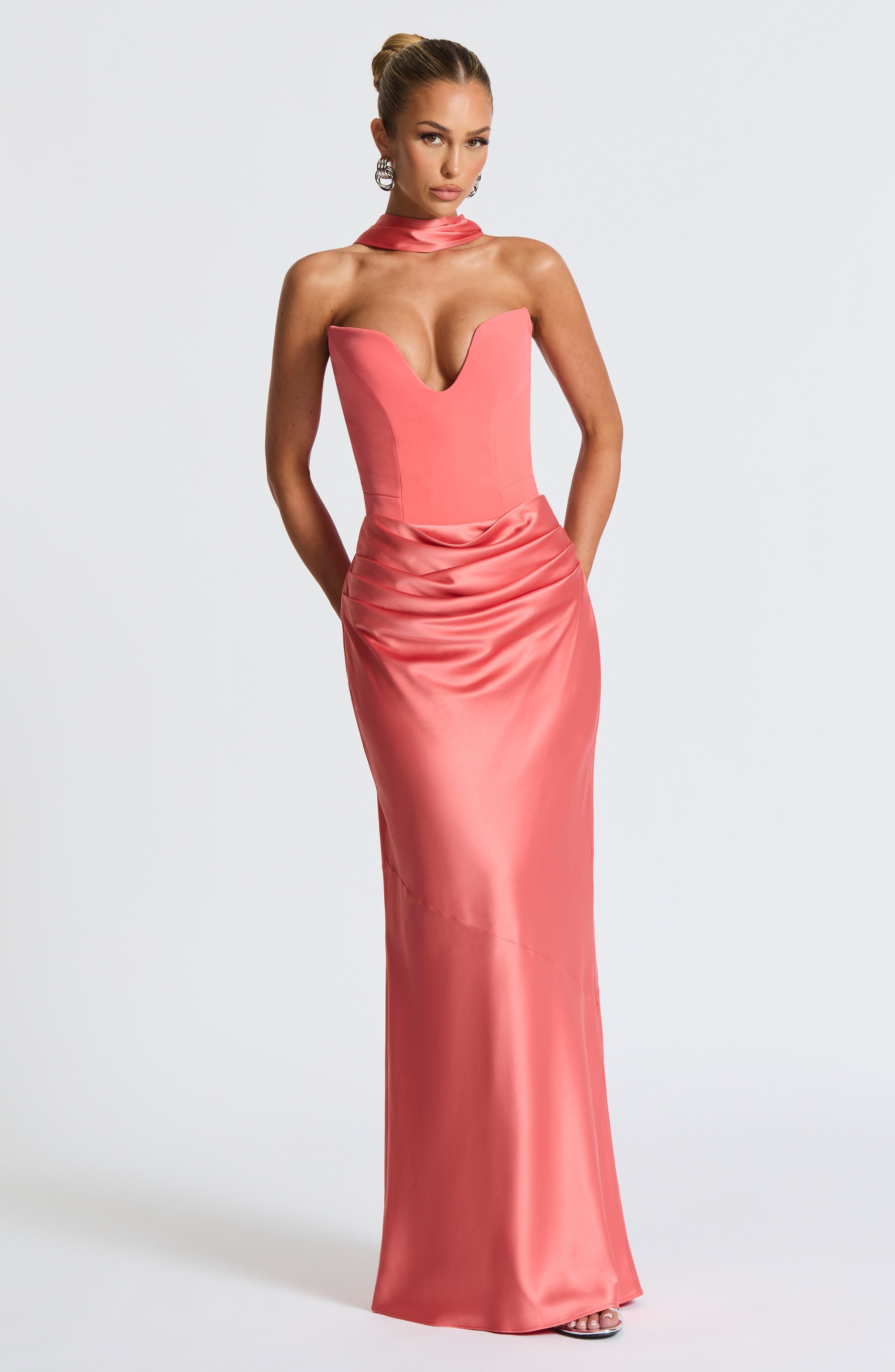 Bernadette Maxi Skirt - Coral Pink